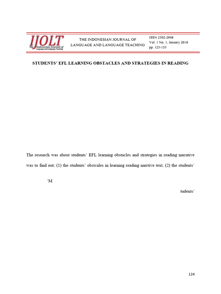 EFL Students' Reading Challenges and Strategies | PDF | English As A ...