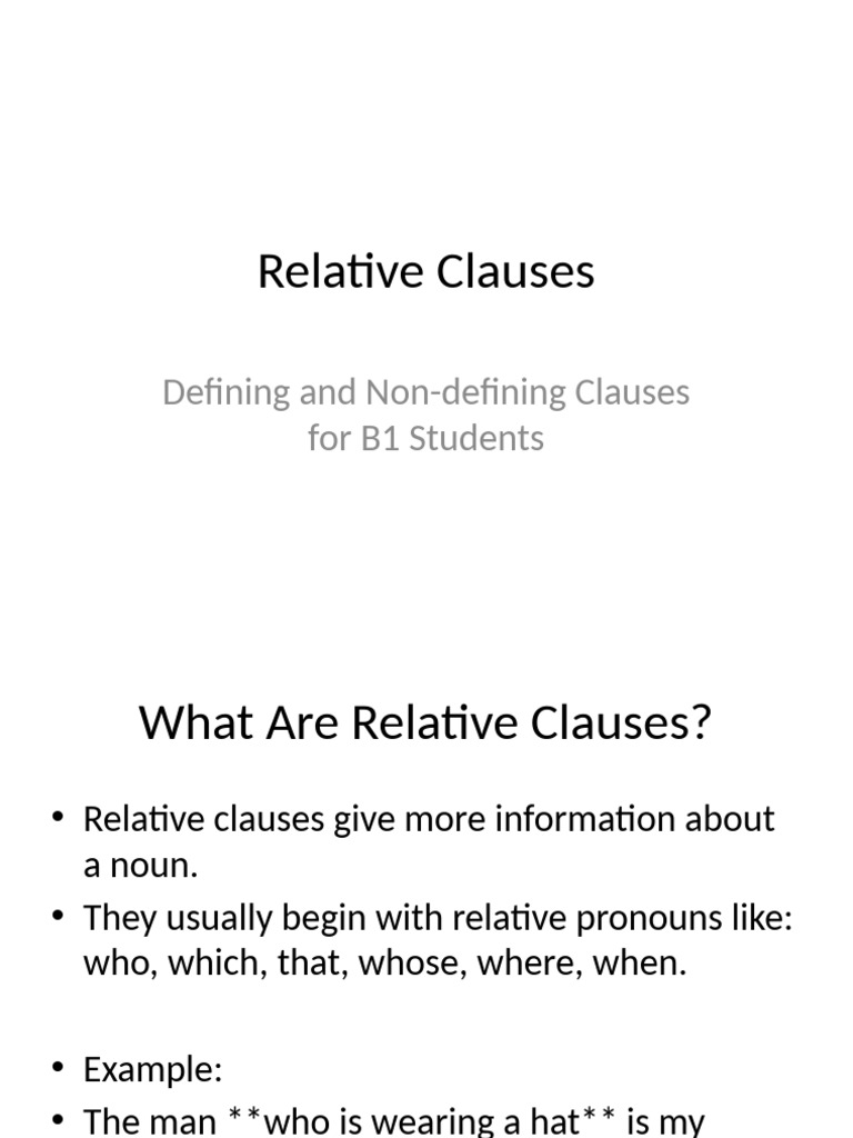 B1 Guide to Relative Clauses | PDF
