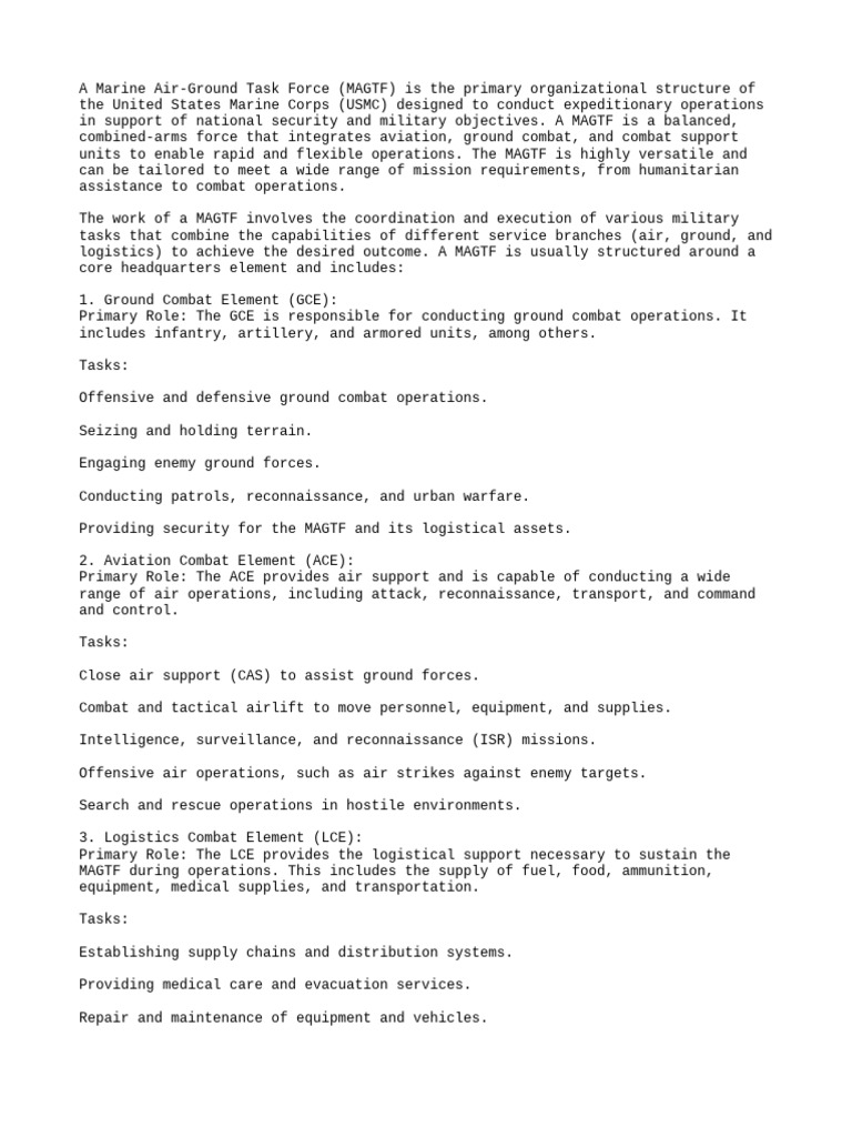 Understanding Marine Air-Ground Task Forces | PDF | United States ...