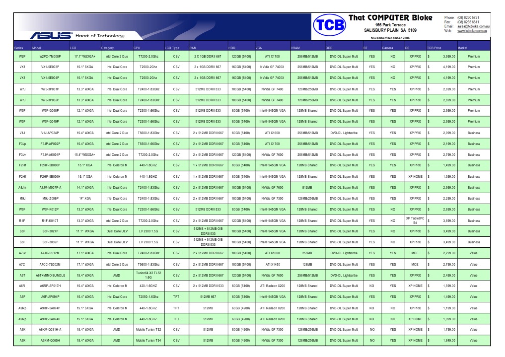 Laptop Specifications and Prices 2006 | PDF | Digital Electronics ...