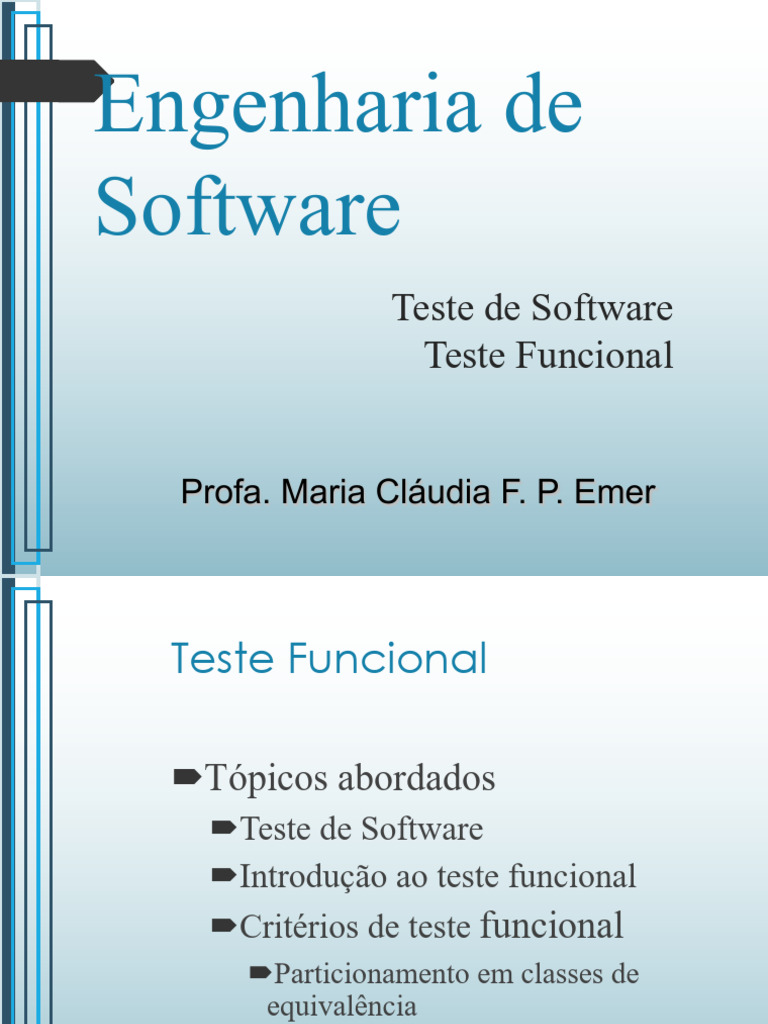 Teste Funcional em Engenharia de Software | PDF | Testes de software ...