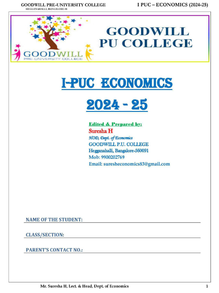 I Puc Eco Notes 2024 25 Gw Pdf