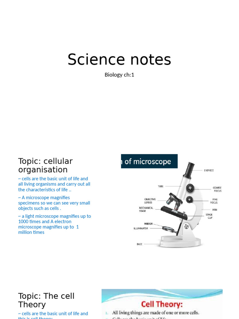 Cellular Organization and Microscopy Guide | PDF