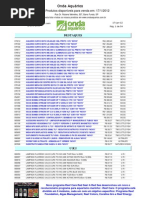 Lista de Preços Onda Aquários Atualizada Janeiro 2012
