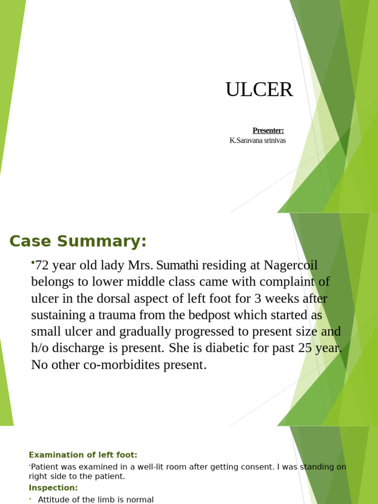 Diabetic Foot Ulcer Case Study | PDF