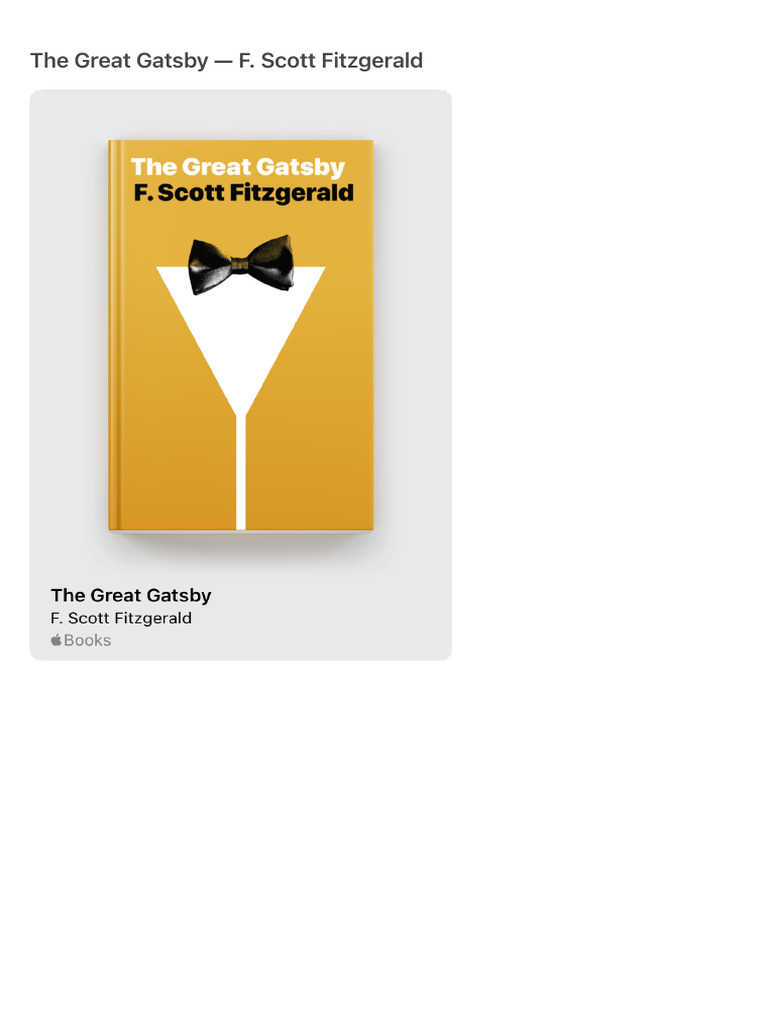 The Great Gatsby F Scott Fitzgerald Pdf