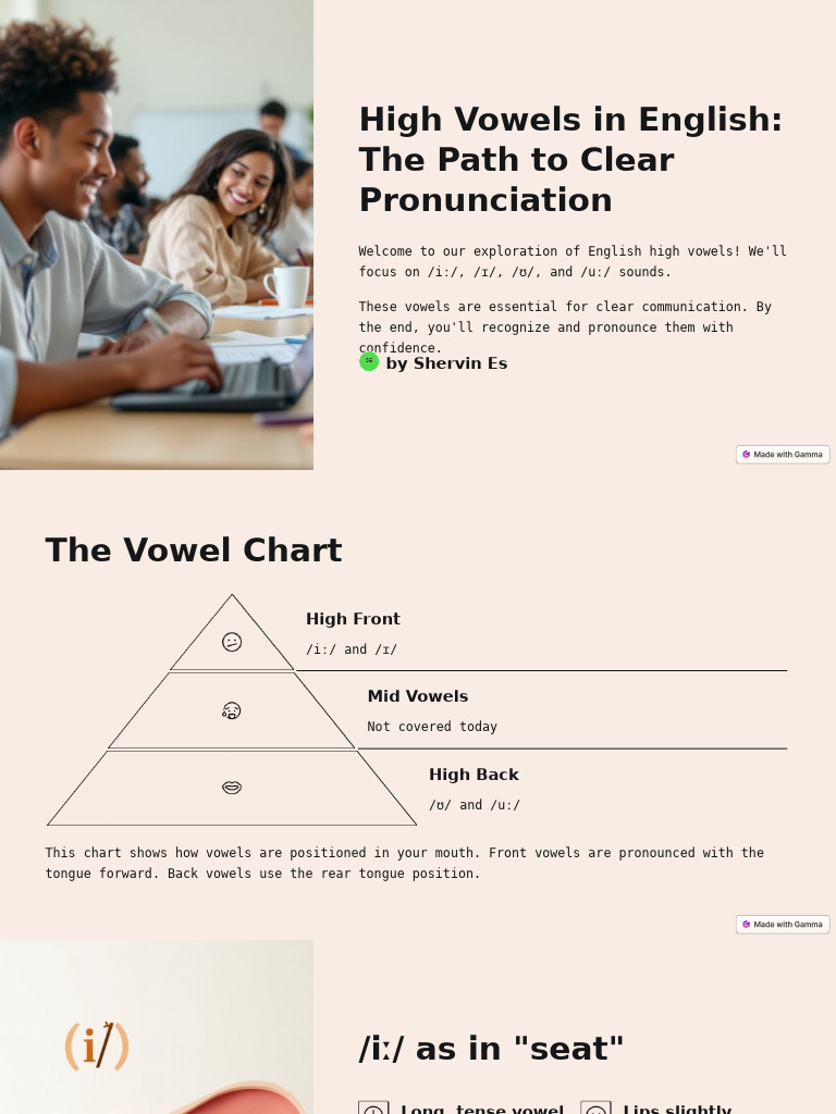 High Vowels in English The Path To Clear Pronunciation | PDF | Vowel ...