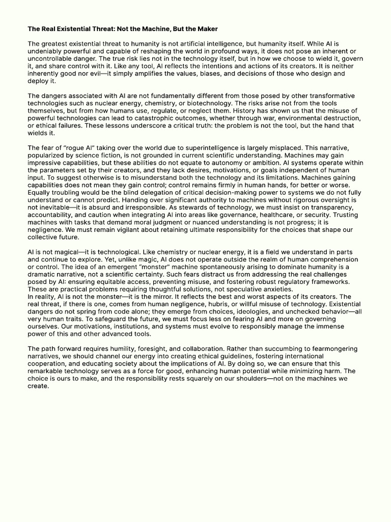 Human Misuse: The Real AI Threat | PDF | Artificial Intelligence ...