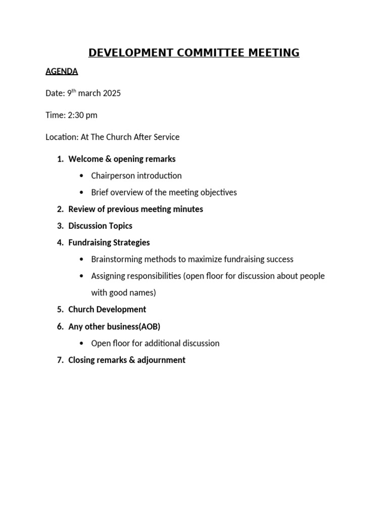 Development Committee Meeting | PDF
