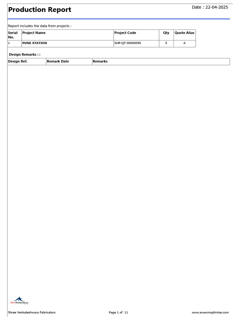 Pune Station Production Report 2025 | PDF