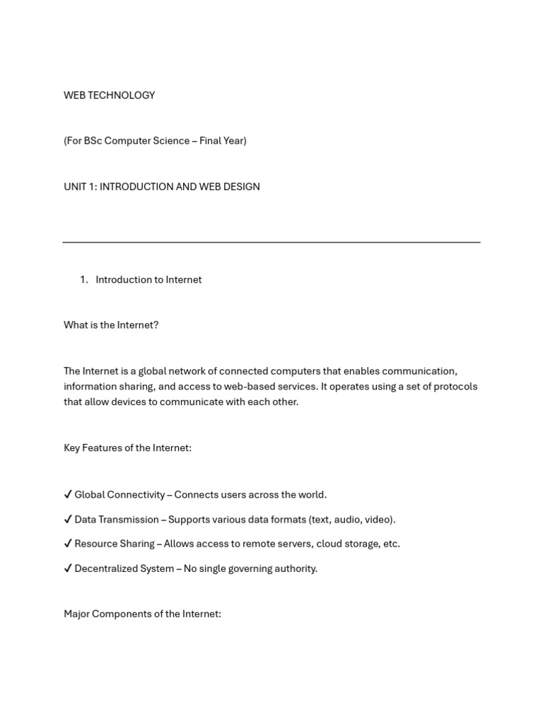 Web Technology Overview for BSc Students | PDF | World Wide Web ...