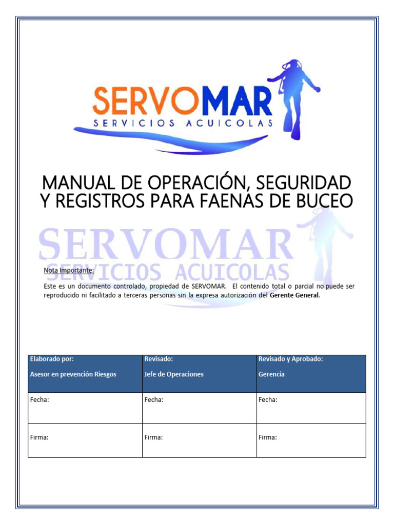 Manual de Seguridad para Buceo Profesional | PDF | Buceo bajo el agua ...
