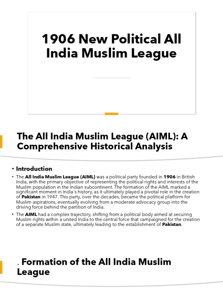 Ideology AND CONSTITUTION 1906 NEW POLITICAL OF ALL MUSLIM | PDF | All ...