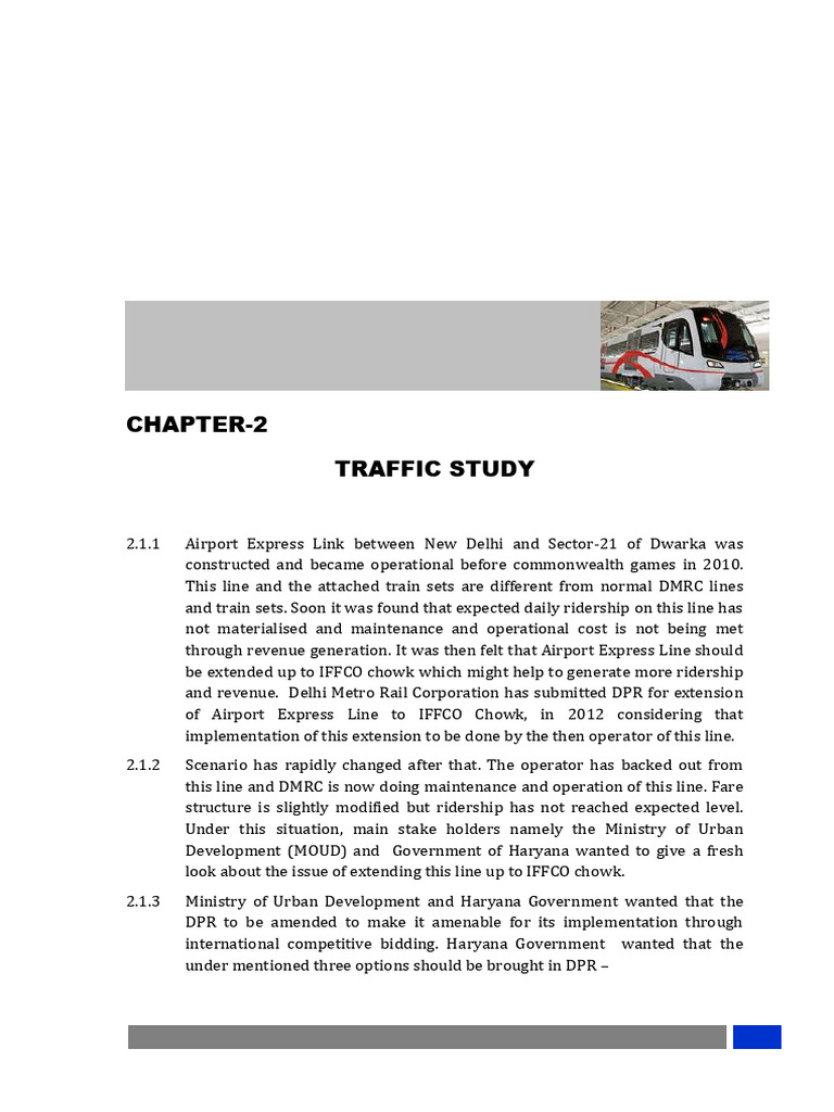 Chapter 02 Traffic Study 01.05.2015 | PDF | Rapid Transit | Passenger ...