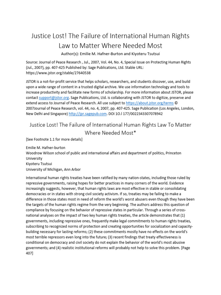 Impact of Human Rights Law on Repressive States | PDF | Human Rights ...