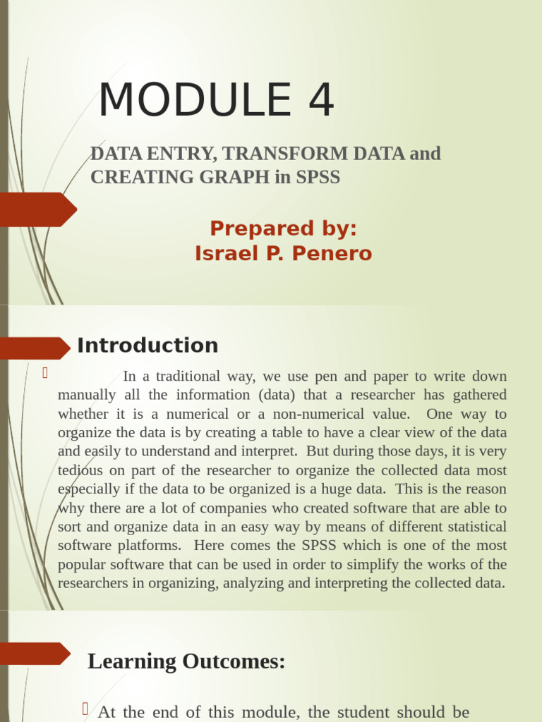 4DATA ENTRY TRANSFORM DATA and CREATING GRAPH in SPSS | PDF | Spss ...