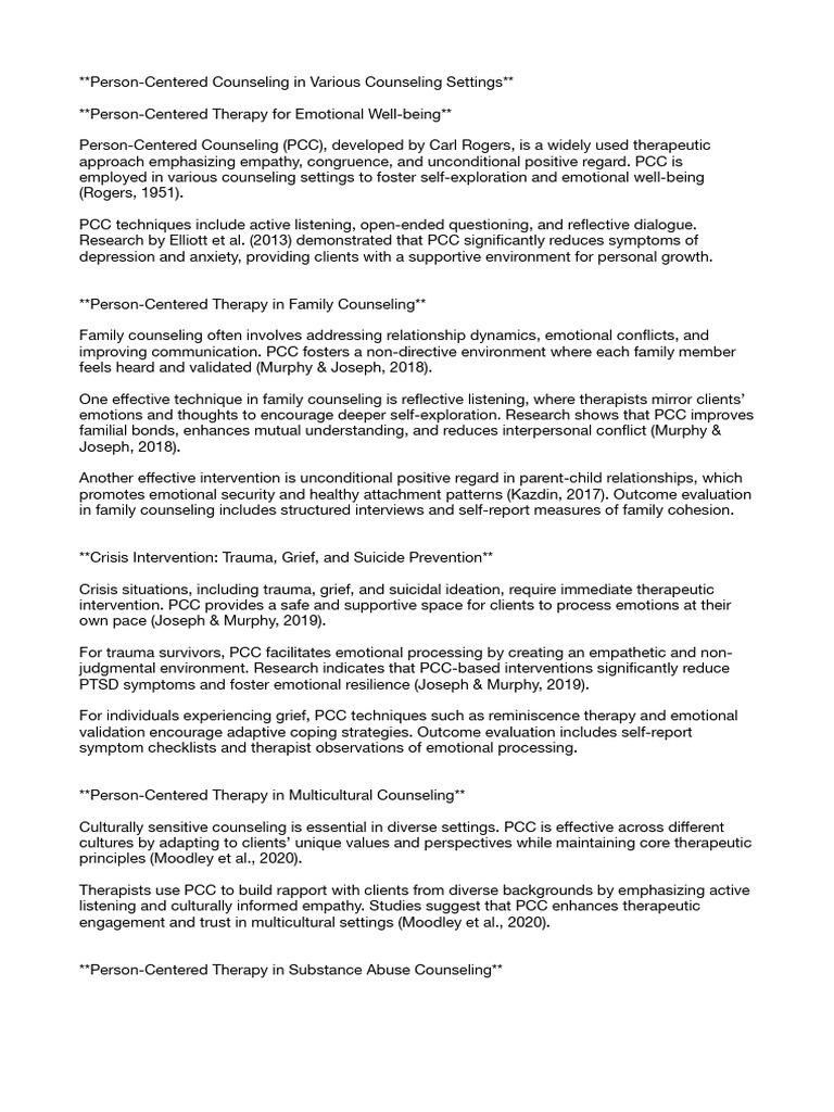 Person Centered Counseling Pdf Psychotherapy Drug Rehabilitation