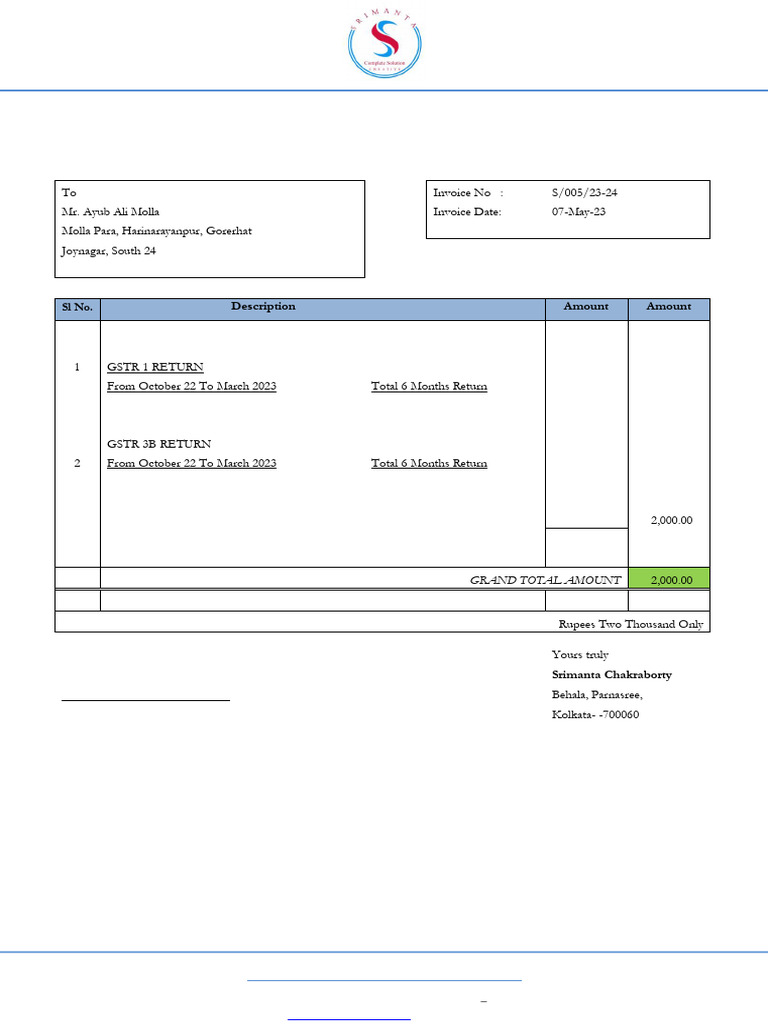Invoice 07.05.2023 | PDF
