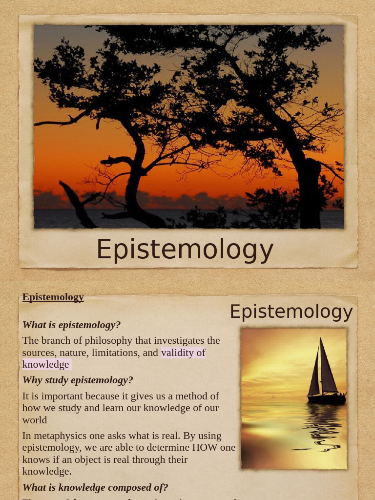 Understanding Epistemology: Knowledge Sources | PDF | Rationalism ...