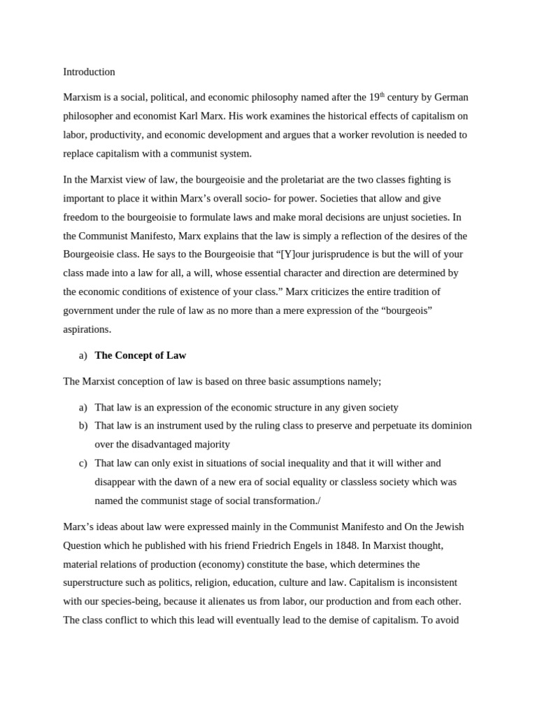 Marxism: Law, State, and Ideology Explained | PDF | Marxism | Communism