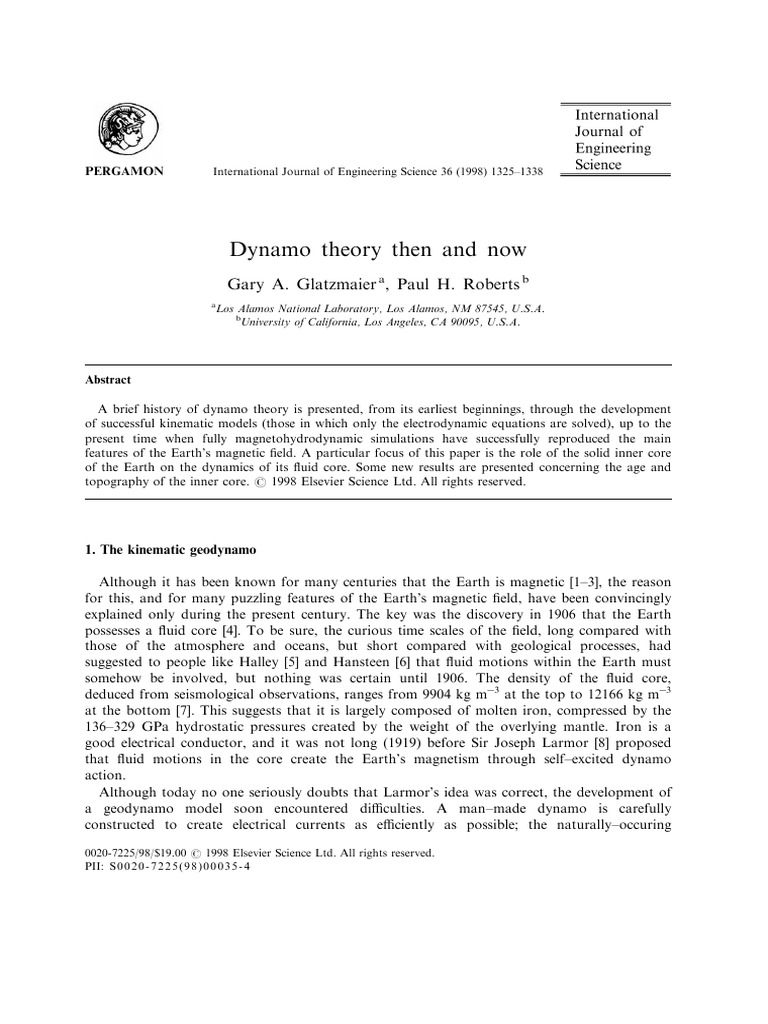 Evolution of Dynamo Theory Explained | PDF | Magnetohydrodynamics ...