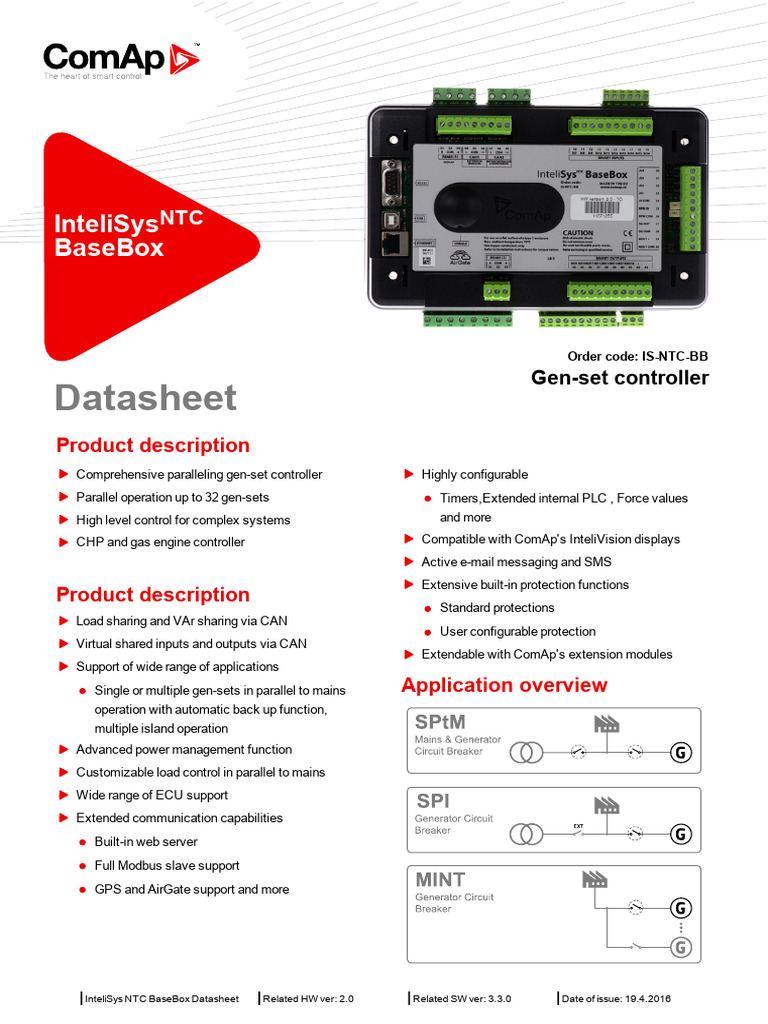 InteliSys NTC BaseBox Overview | PDF | Mains Electricity | Power Supply