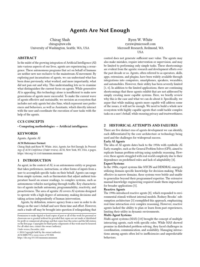 Rethinking AI: Beyond Just Agents | PDF | Artificial Intelligence ...