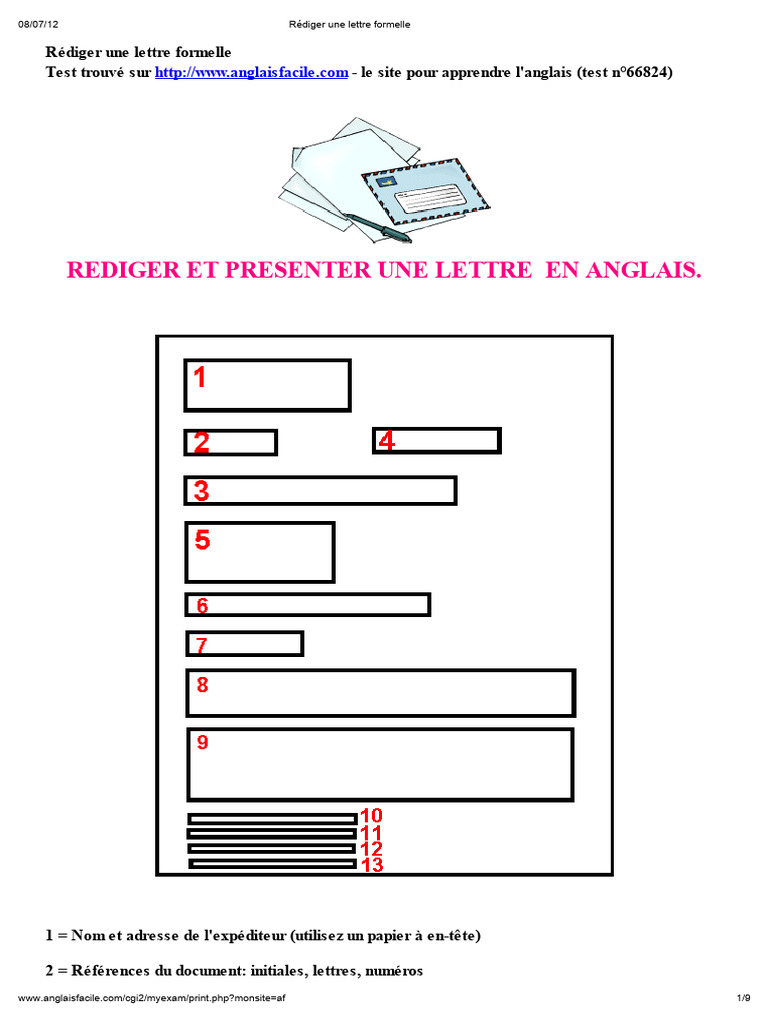 Rédaction d'une lettre formelle en anglais | PDF