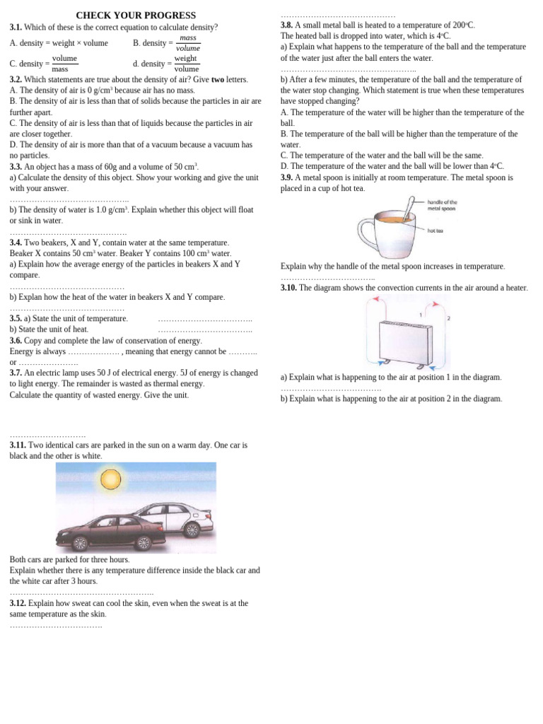 Understanding Density and Heat Transfer | PDF | Density | Water