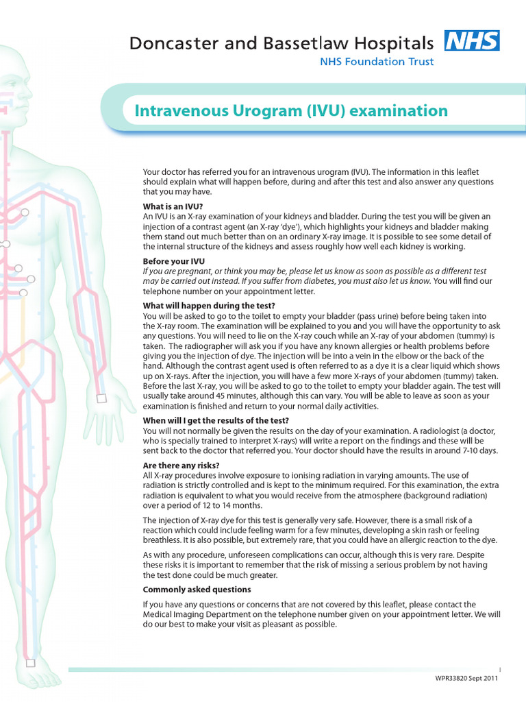 Intravenous Urogram (IVU) Guide | PDF | Clinical Medicine | Medical ...