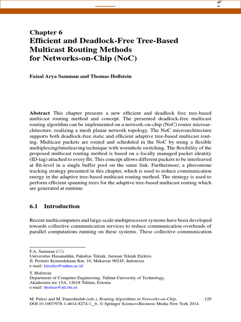 Deadlock-Free Multicast Routing in NoCs | PDF | Routing | Computer Network
