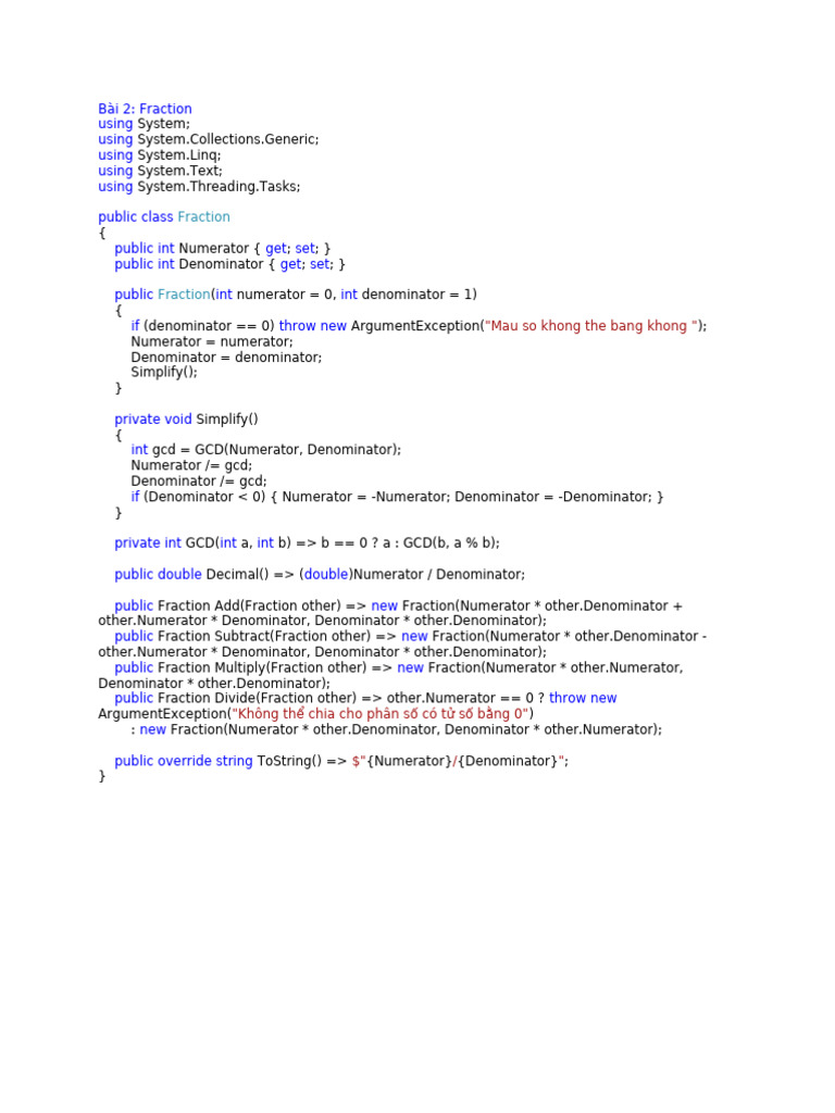 C# Fraction and Rectangle Classes | PDF | Lexicology | Mathematics