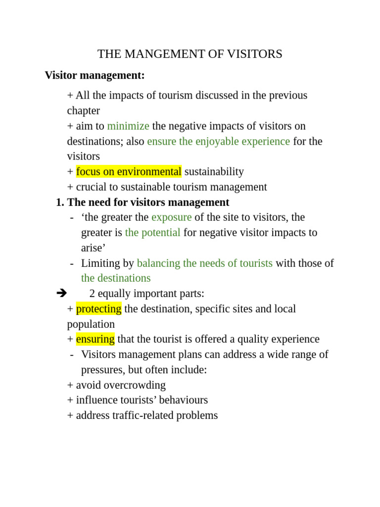 Effective Visitor Management Strategies | PDF | Tourism | Natural ...