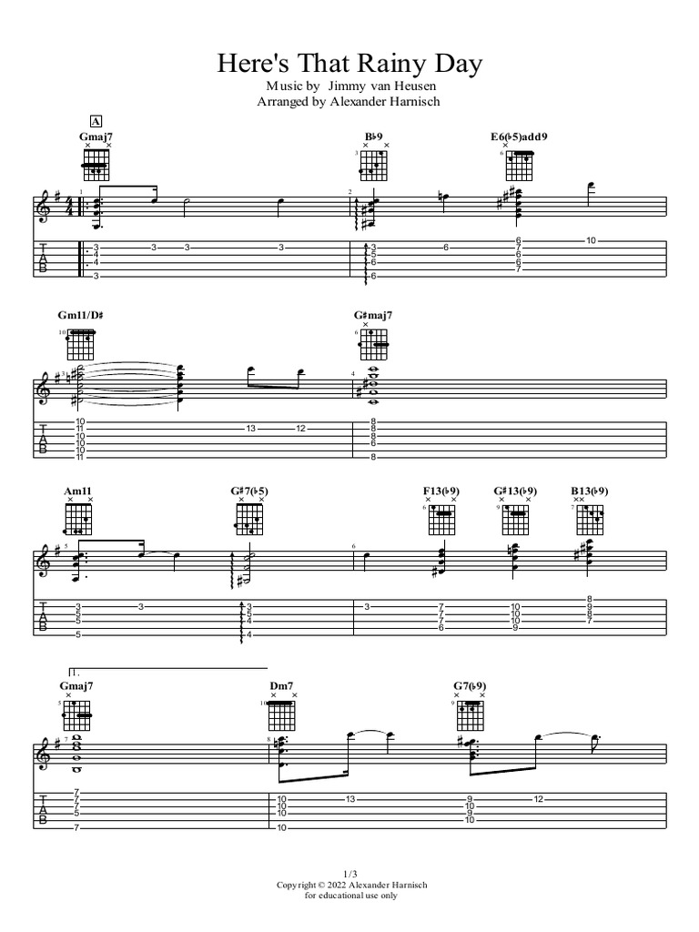 Here's That Rainy Day Sheet Music