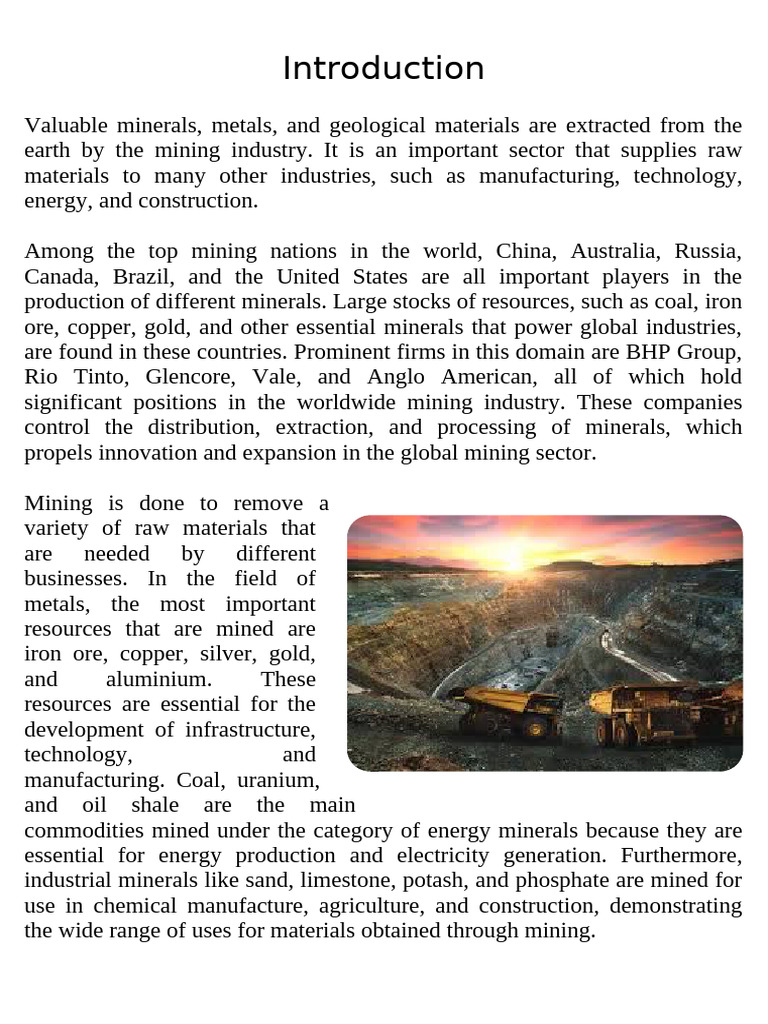Mining Industry: Challenges and Impacts | PDF | Mining | Deforestation