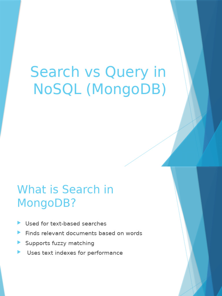 Search Vs Query MongoDB | PDF