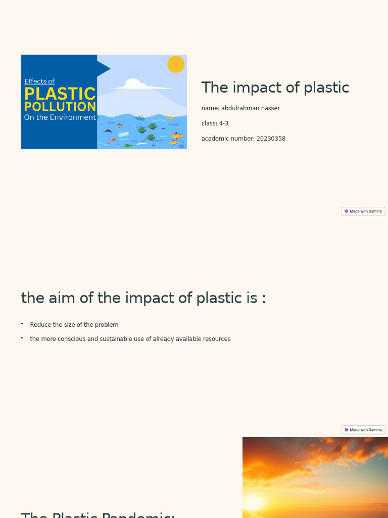 The Impact of Plastic | PDF | Plastic | Pollution