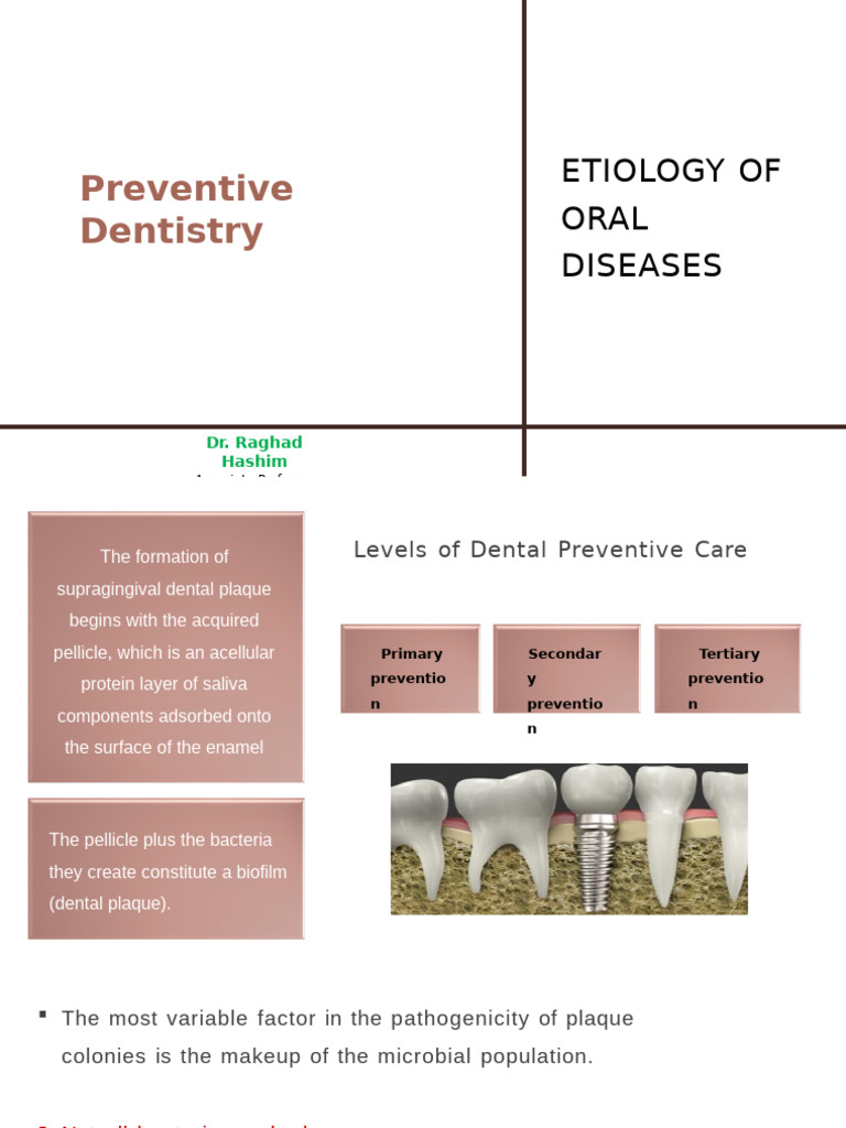 Etiology of Oral Diseases | PDF | Periodontology | Tooth Enamel