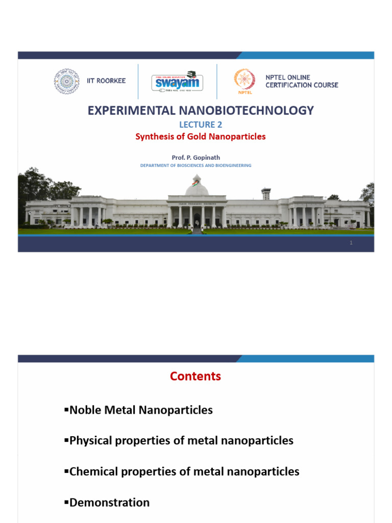 Synthesis of Gold Nanoparticles in Nanobiotechnology | PDF ...
