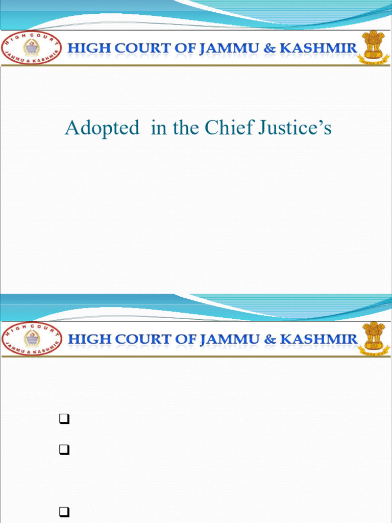 J&K High Court Case Management Reforms | PDF | Legal Aid | Bail