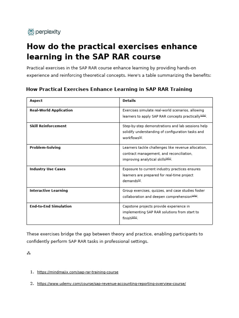 How Do The Practical Exercises Enhance Learning in | PDF