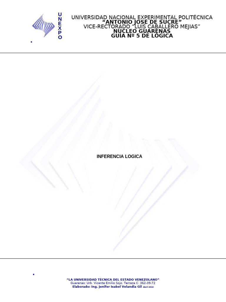 Guía de Lógica: Inferencia y Métodos | PDF | Razonamiento deductivo ...