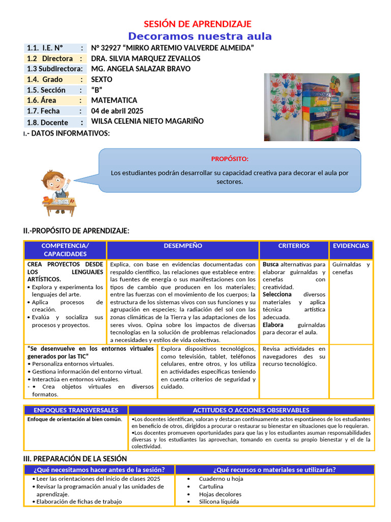 Decoración Creativa del Aula en Matemáticas | PDF | Enseñando | Salón ...