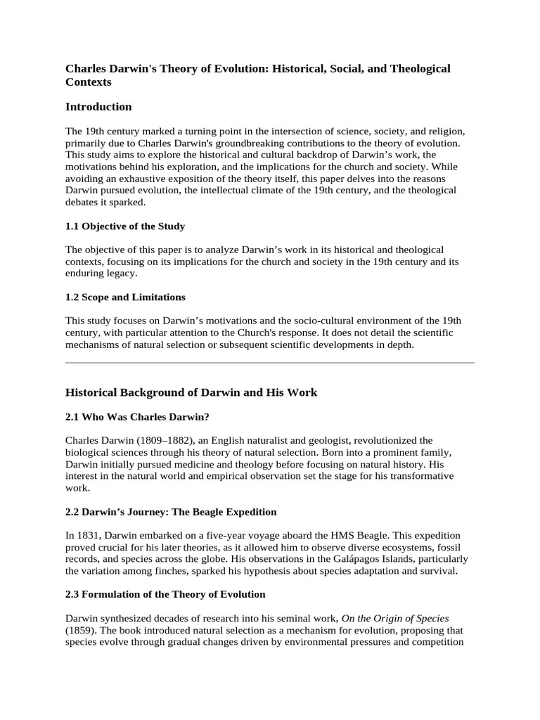 Darwin's Evolution: Historical and Theological Insights | PDF | Charles ...