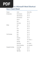 Microsoft Word Shortcut Keys Guide | PDF