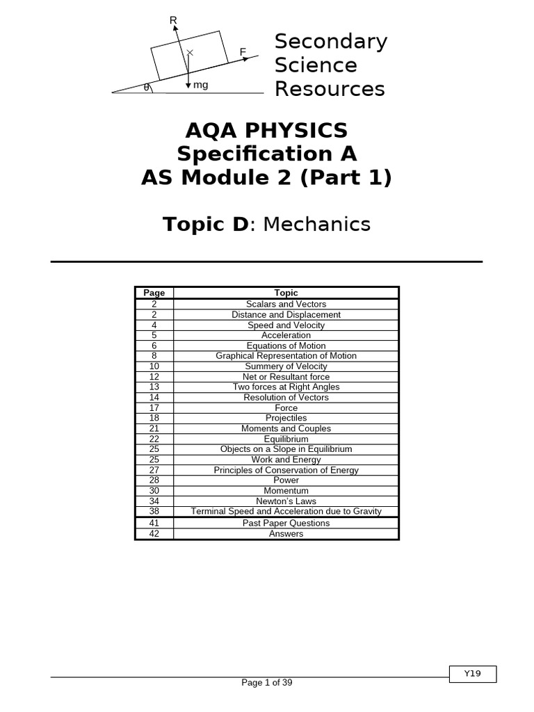 Unit 2 A Mechanics Physics HWK | PDF | Force | Velocity