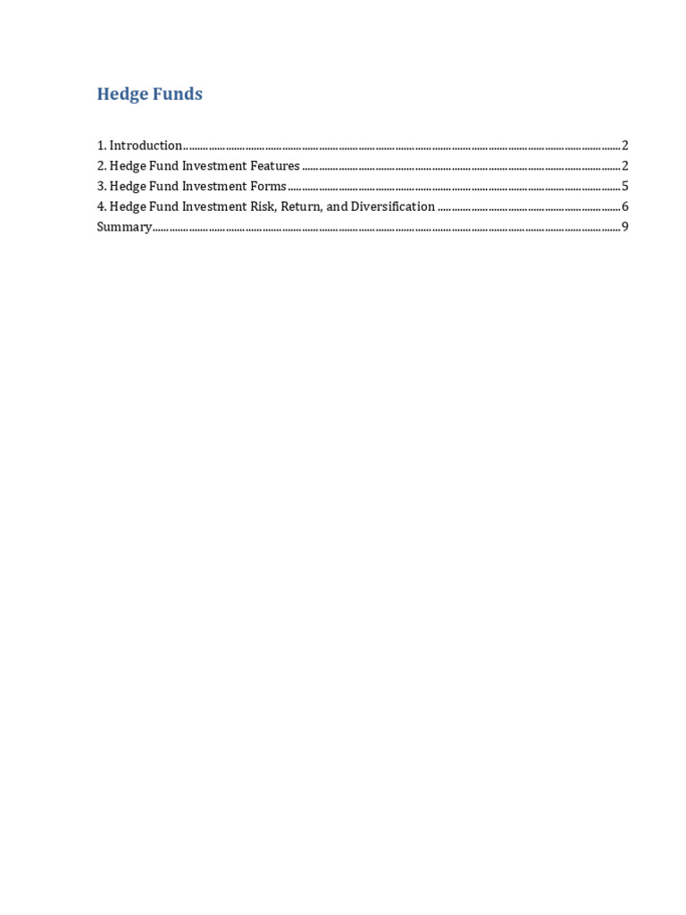 Understanding Hedge Fund Investments | PDF | Investment Fund | Hedge Fund