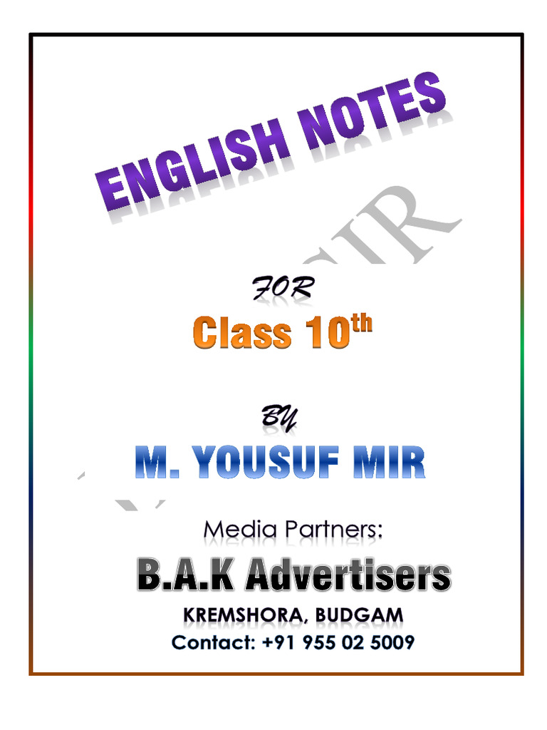 10th English Notes | PDF