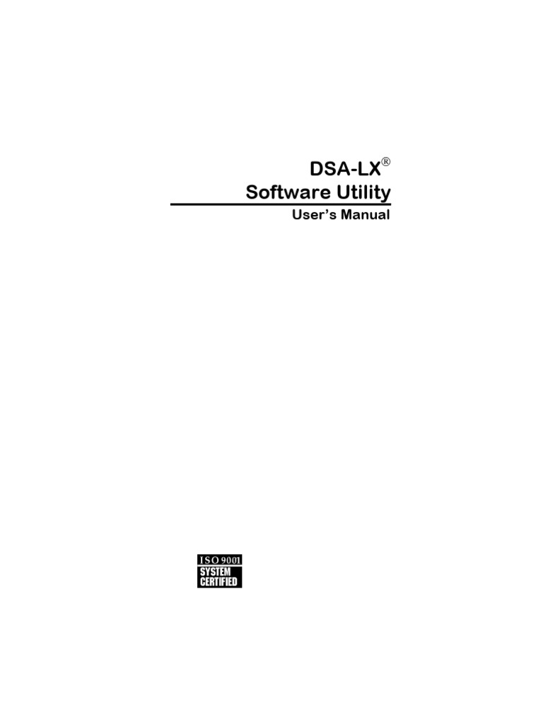 DSA-LX Software Utility Manual | PDF | Icon (Computing) | Analog To ...
