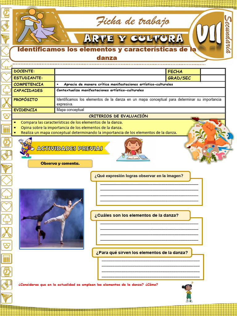 Ficha de Actividad Arte Vii - Semana 2 | PDF | Bailes | Ritmo